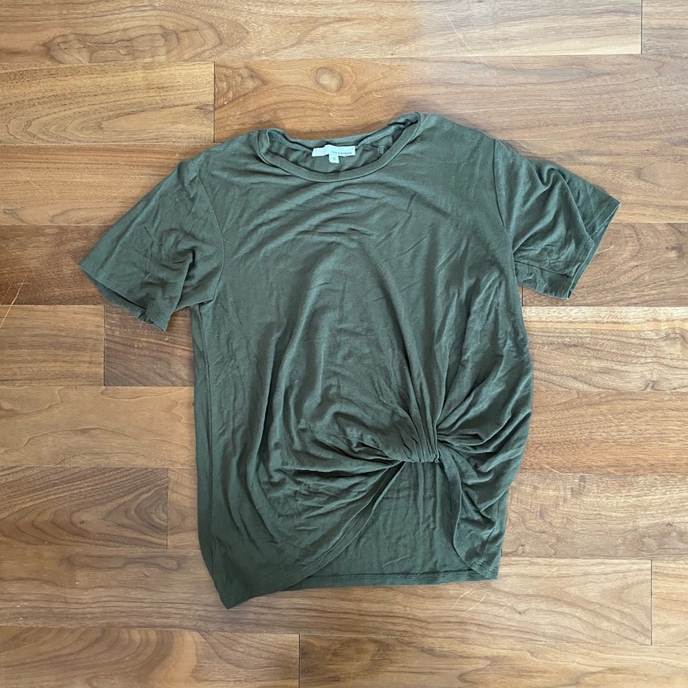 June and Hudson green knotted tee